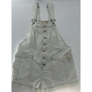 Free People We The Free Light Blue Denim Shortalls Overalls NWT Size Small S/P